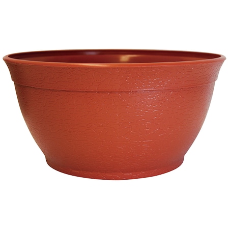 Emsco Group 14in Porch Planter, Textured Flower Pot and Herb Garden, Terracotta 2391-1